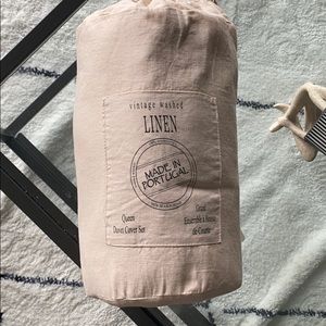 Queen duvet set blush pink